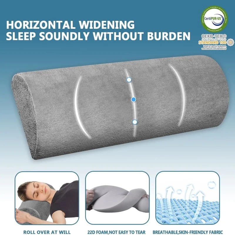 Half Moon Bolster Pillow for Legs Memory Foam Neck Support Pillow for Grafting Lashes Semi-Roll Knee Pillow Salon Beauty Supplie